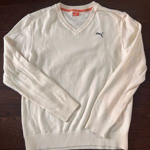 Mens Puma off white/cream v neck sweater